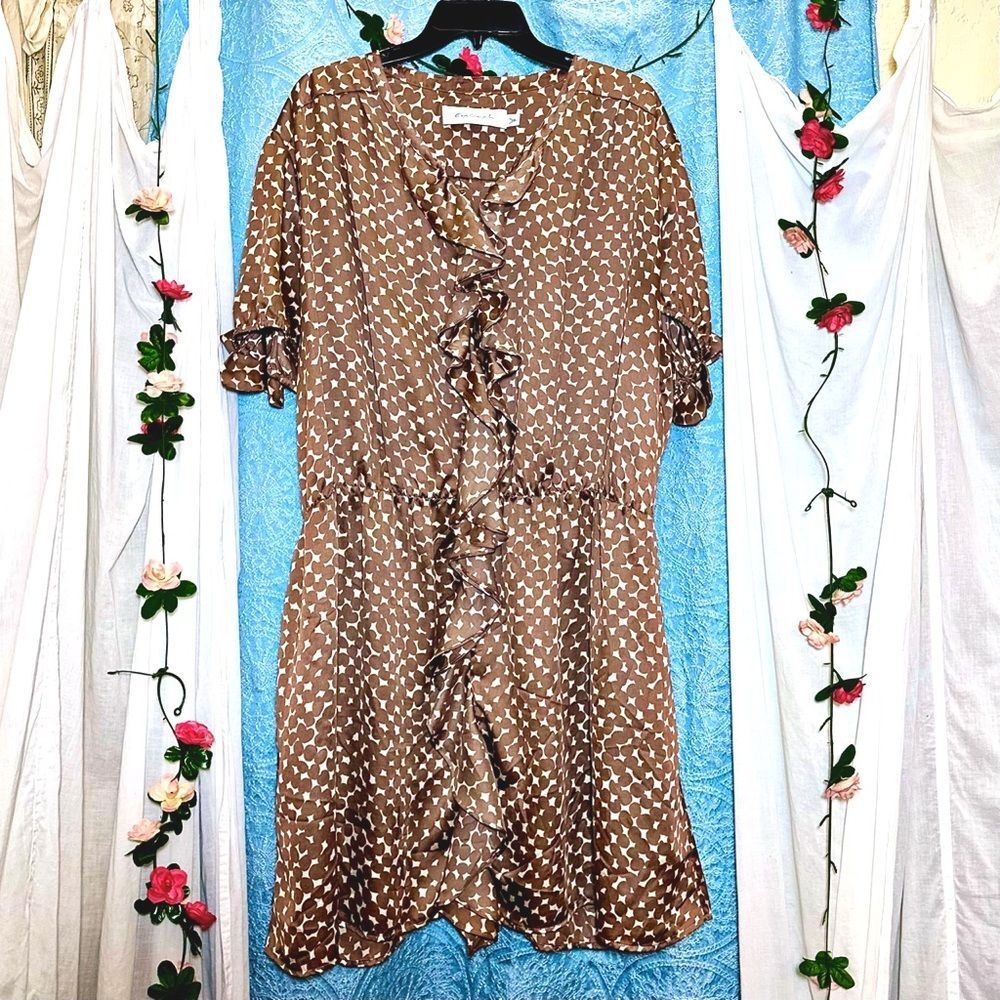 T Bags Los Angeles Ruffle Polka Dot Dress Sz 3X
